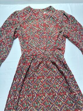 Vintage 90s Sweetbriar Baroque Print Midi Dress | Cottagecore Prairie